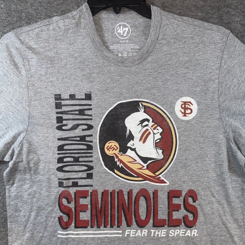 Florida State Seminoles 47 Brand T-Shirt Mens Size Medium Gray NCAA NEW